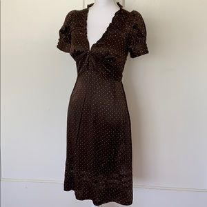Retro Juicy Couture Silk Brown and Pink Dress